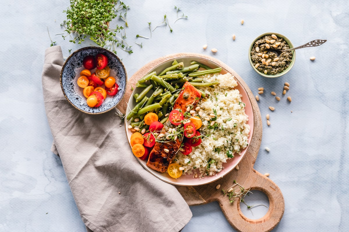 Organic nutrition expert preparing healthy meal in kitchen